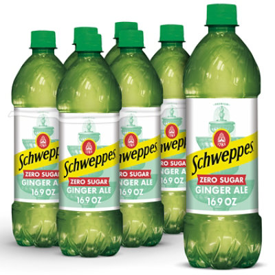 Schweppes Zero Sugar Ginger Ale Soda Bottles - 6-.5 Liter - Image 1