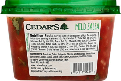 Cedars Mild Salsa - 16 Oz - Image 6