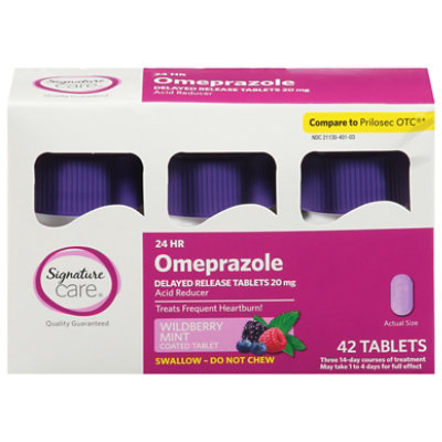 Signature Select/Care Omeprazole Acid Reducer Wild Berry Tab - 42 CT - Image 4