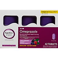 Signature Care Omeprazole Acid Reducer Wild Berry Tab - 42 CT - Image 2