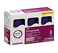 Signature Care Omeprazole Acid Reducer Wild Berry Tab - 42 CT