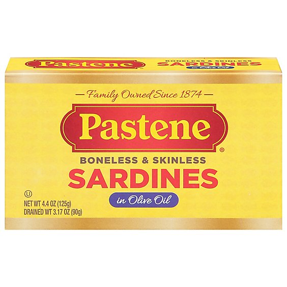Pastene Bnls Skls Sardines - 4.37 OZ