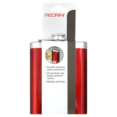 Pedrini Flask Red 8oz - EA - Image 1
