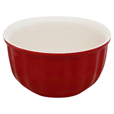 3qt Ceramic Earthenware Mixing Bowl Red Striped - Figmint™ : Target