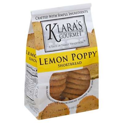 Klaras Cookie Shortbread Poppy Lemon - 8 OZ - Image 1