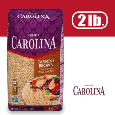 Carolina Jasmine Brown Whole Grain Rice In Bag - 2 Lb - Image 2