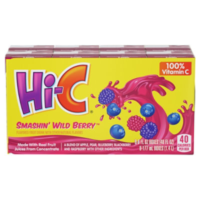 Hi-c Smashin Wild Berry Cartons 6 Fl Oz - 48 FZ - starmarket