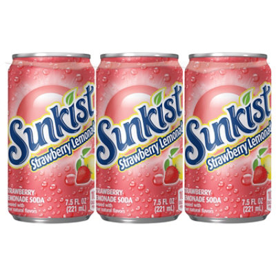 Sunkist Strawberry Lemonade Soda In Can - 6-7.5 Fl. Oz. - Image 3