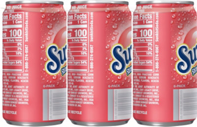 Sunkist Strawberry Lemonade Soda In Can - 6-7.5 Fl. Oz. - Image 6