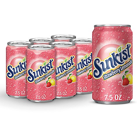 Sunkist Strawberry Lemonade Soda In Can - 6-7.5 Fl. Oz.