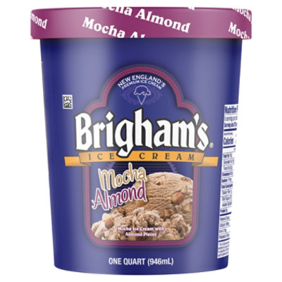 Brigham's Mocha Almond Ice Cream - 1 Quart - Image 3