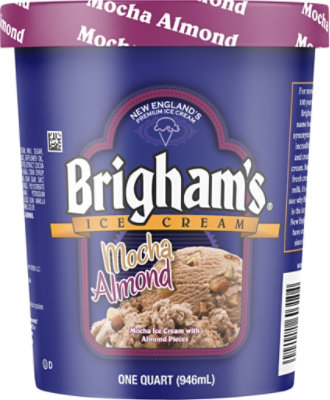 Brigham's Mocha Almond Ice Cream - 1 Quart - Image 6