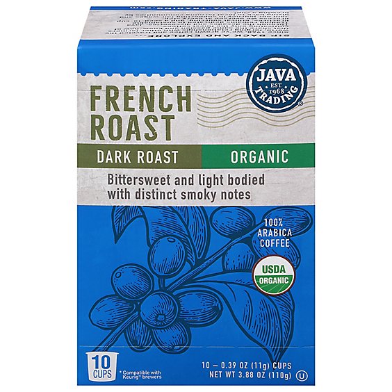 Java Trading Organic French Roast Single Serve Coffee - 10 CT