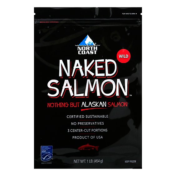 North Coast Naked Salmon Keta Alaskan Wild Caught Frozen Msc 5 Oz Portions - 1 LB