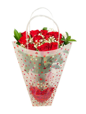 Rose Dozen Vased In Deco Bag - Each - Image 1