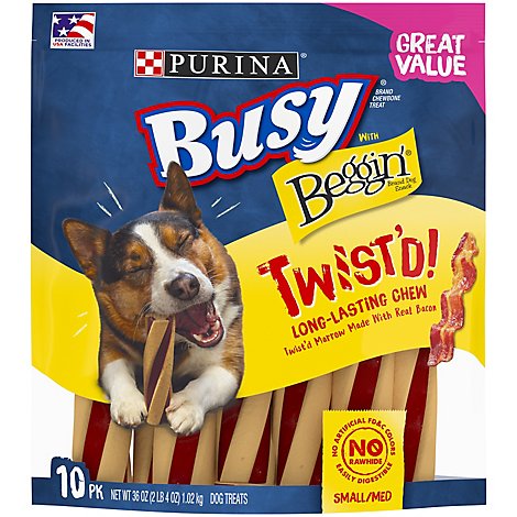 Purina Busy Dog Treats With Beggin Twistd Small Medium - 36 Oz