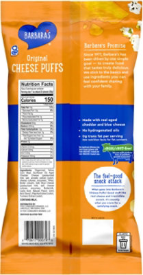 Barbara's Baked Original Gluten Free Cheese Puffs Kids Snacks With Real Aged Cheese - 5.5 Oz - Image 5