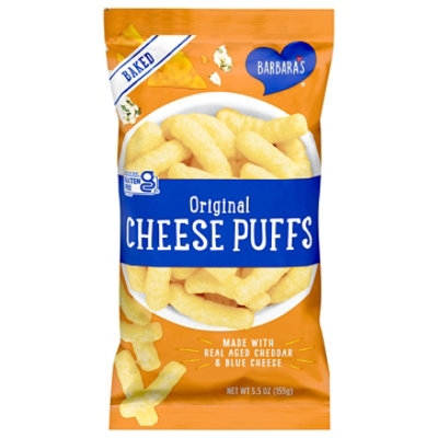 Barbara's Baked Original Gluten Free Cheese Puffs Kids Snacks With Real Aged Cheese - 5.5 Oz - Image 1