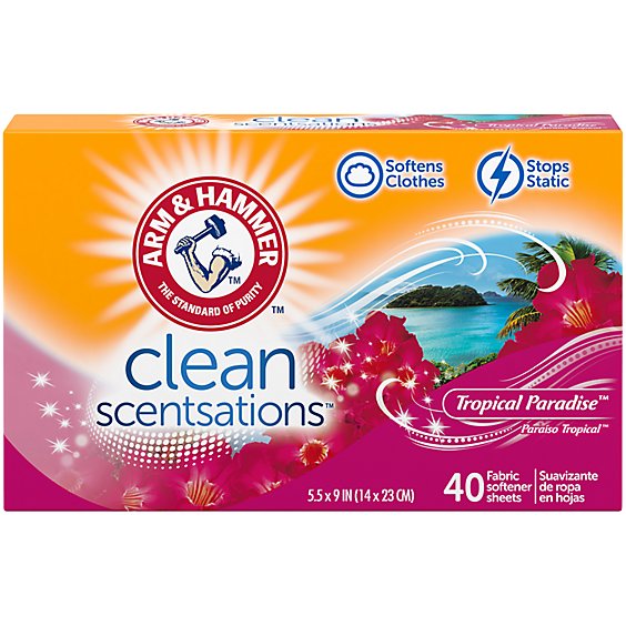 ARM & HAMMER Tropical Paradise Fabric Softener Sheets - 40 Count