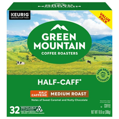 Green Mountain Coffee Roasters Half Caff Keurig Single Serve K Cup Pods - 32 Count - Image 1