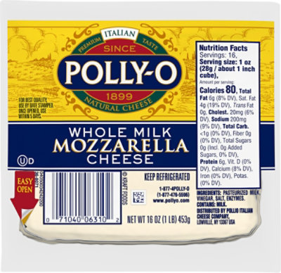 Polly-O Cheese Ball Whole Milk Mozzarella - 16 Oz - Image 2