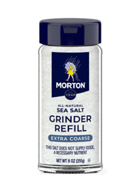 Morton Non-Iodized Extra Coarse Sea Salt Grinder Refill - 9 Oz