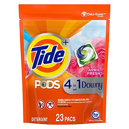 Tide PODS With Downy Liquid Laundry Detergent Pacs April Fresh - 23 Count - Image 1