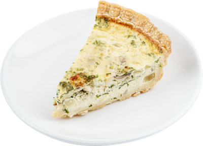Spinach Mushroom Quiche Slice Hot - Each - Image 1