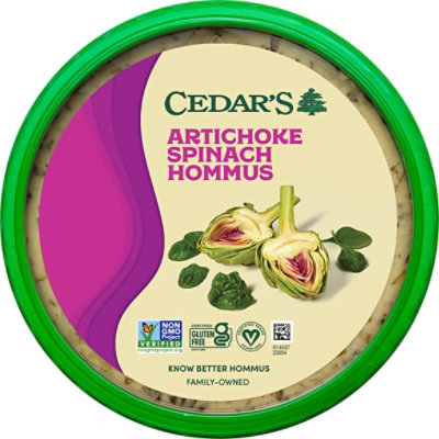 Cedars Artichoke Spinach Hommus - 8 OZ - Image 2