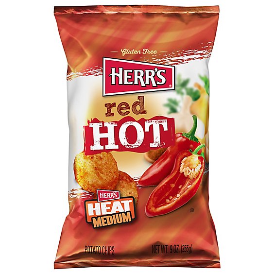 Herrs Red Hot Potato Chips - 9 OZ