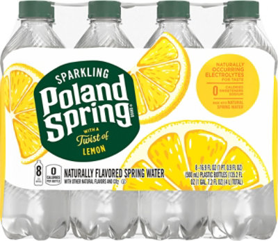 Poland Spring Sparkling Lemon - 8-16.9 FZ - Image 1