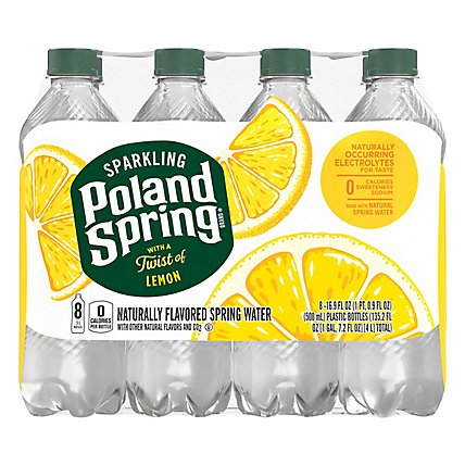 Poland Spring Sparkling Lemon - 8-16.9 FZ - Image 1