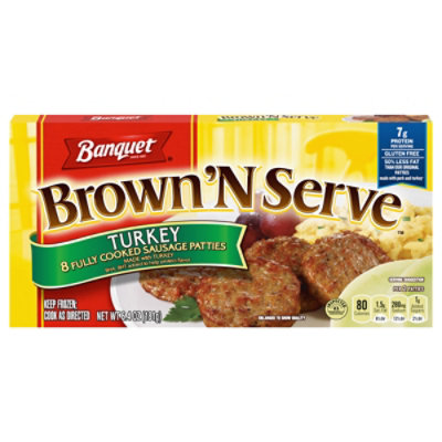 Banquet Turkey Sausage Patty - 6.4 Oz - Image 1