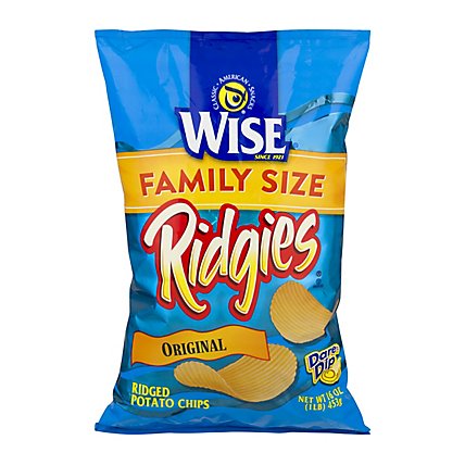 Wise Ridgies Reg Potato Chip  Bag  16 Oz - 16 OZ - Image 1