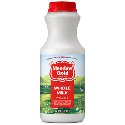 Meadow Gold Vitamin D Whole Milk Bottle - 1 Pint