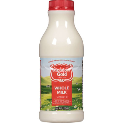 Meadow Gold Vitamin D Whole Milk Bottle - 1 Pint