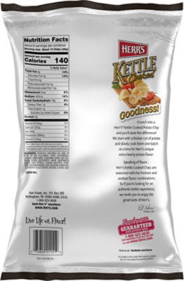Herrs Kettle Cooked Sea Salt & Cracked Pepper Potato Chips - 7.5 OZ - Image 6