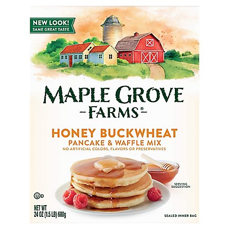 Maple Grove Farms Mix Pncke Bckwht Hny - 24 OZ