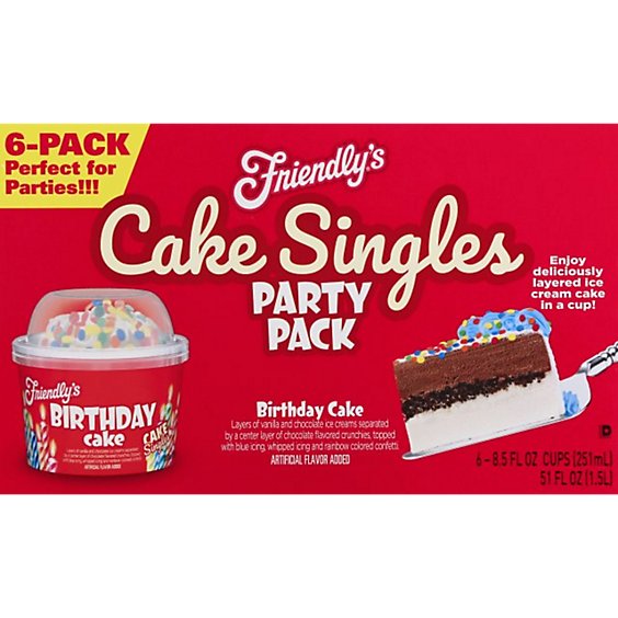 Friendly's Singles Birthday Cake Party Pack - 6 Count