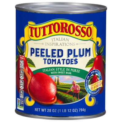 Tuttorosso Tomatoes Peeled Plum Italian Style In Puree With Sweet Basil - 28 Oz - Image 3