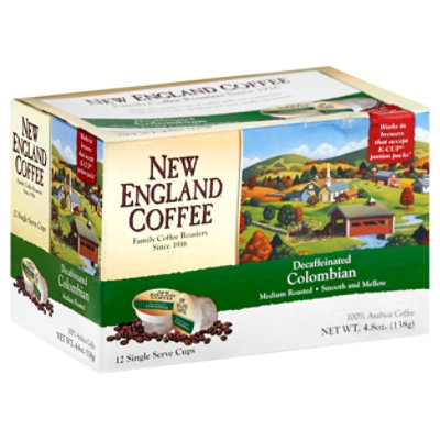 New England Coffee K Cup Columbian Decaf 12 Count 12 CT Andronico's