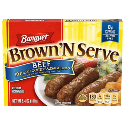 Banquet Brown N Serve Beef Sausage Link - 6.4 Oz - Image 1