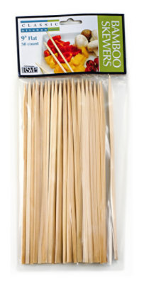 Bamboo Skewers 9 Flat 50 Ct - 50 CT - Image 1