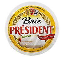 President Cheese Brie Plain Wheel - 0.50 Lb