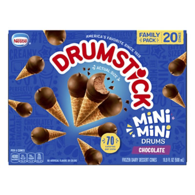 Nestle Drumstick Minis Vanilla Frozen Dairy Dessert Cones 20ct .85oz - 16.9 FZ - Image 2