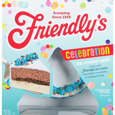 Friendly's Celebration Blue Round Vanilla And Chocolate Ice Cream Cake With Confetti - 60 Fl. Oz. - Image 1