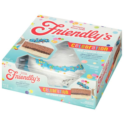 Friendly's Celebration Blue Round Vanilla And Chocolate Ice Cream Cake With Confetti - 60 Fl. Oz. - Image 4