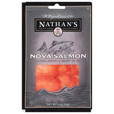 Nathan's Nova Salmon Sliced Smoked - 3 OZ - Image 1