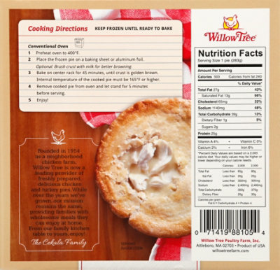 Willow Tree White Meat Chicken Pie - 10 OZ - Image 6