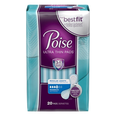 Poise Moderate Pads 20 CT Safeway